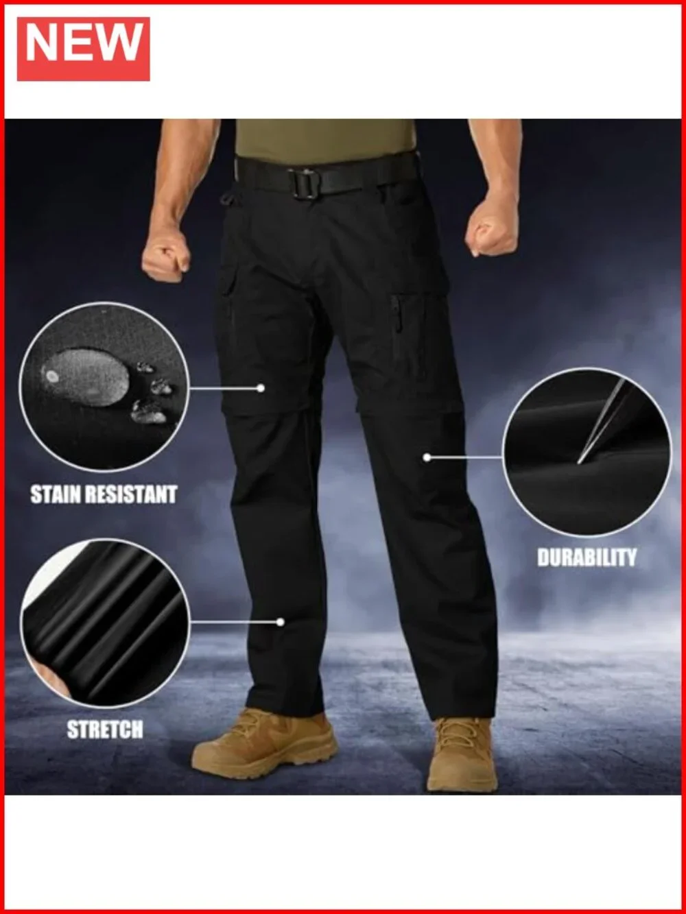 Men's Cargo Tactical Pants Cotton Polyester Ripstop Stretch BDU Outdoor Hiking